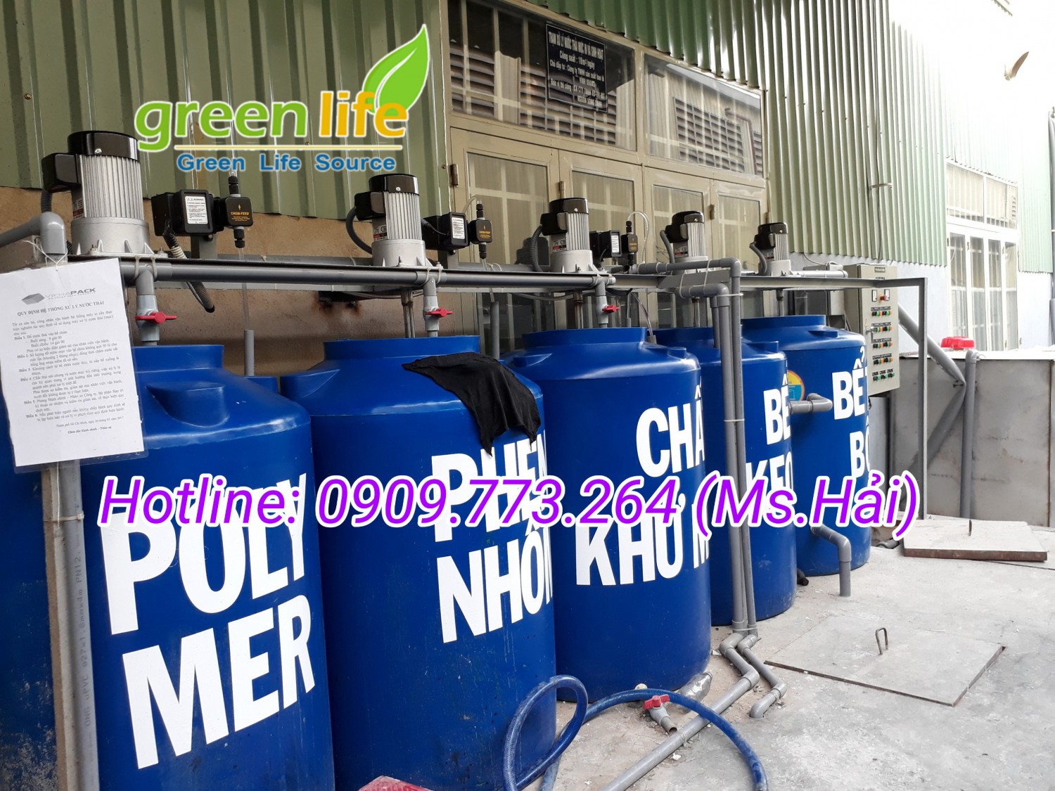 Lắp đặt cụm hóa chất xử lý nước thải công ty bao bì Vĩnh Khang với công suất 120 m3/ngày.đêm