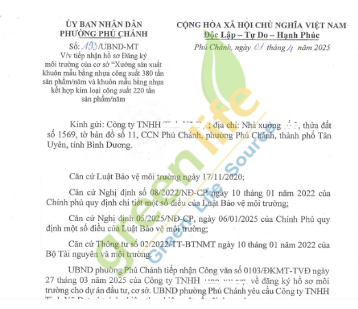 Đăng ký môi trường